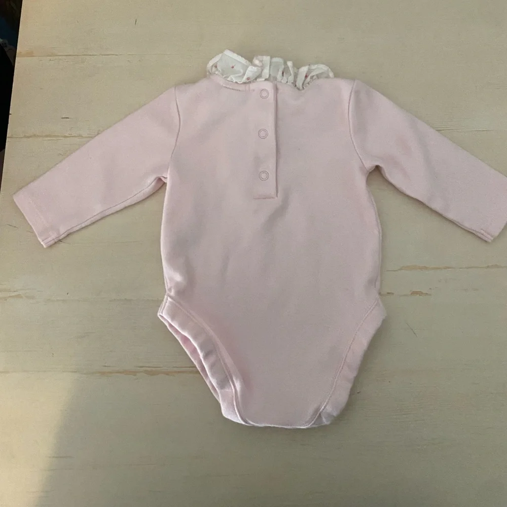 Janie and Jack Light Pink Ruffle Collar Bodysuit